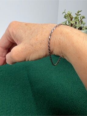 925 Italy Sterling Silver Rope Bracelet • 7”